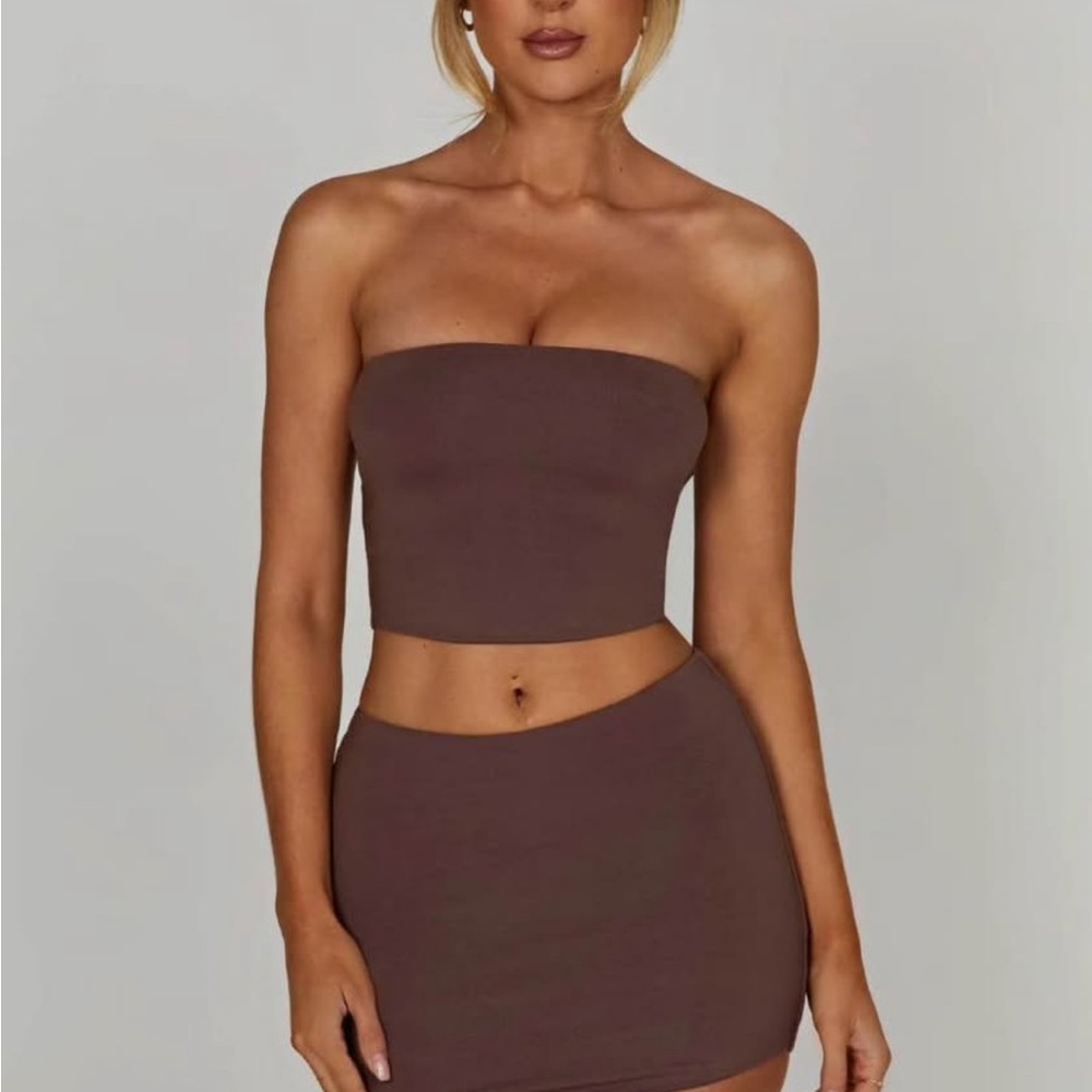 REIN MINI SKIRT - CHOCOLATE. baby boo. worn once during stampede.